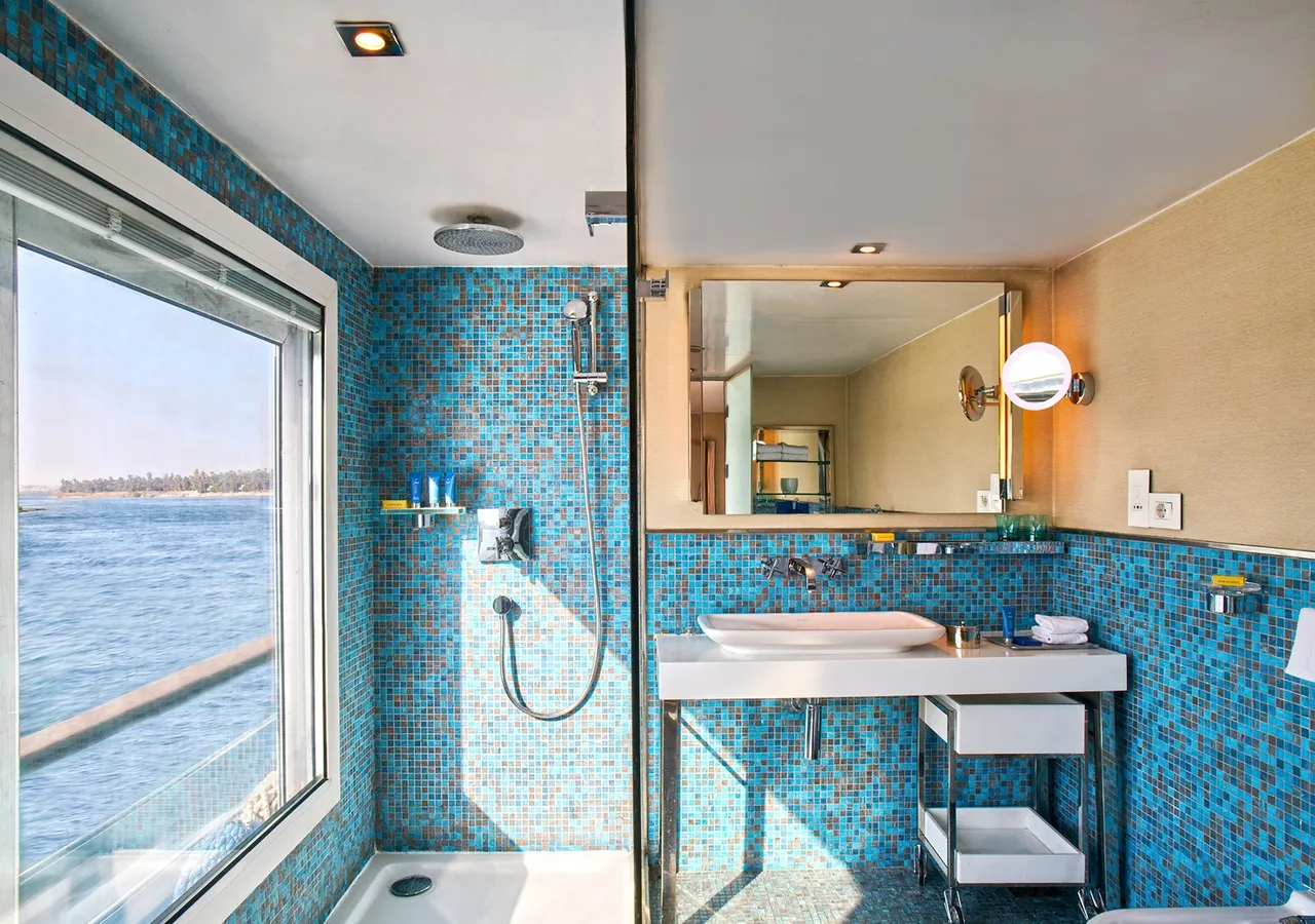 Cabin aboard the The Oberoi Philae, Luxury Nile Cruiser Nile cruise